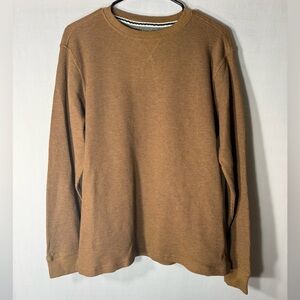 Men's Crewneck Thermal Sweater in Camel Brown